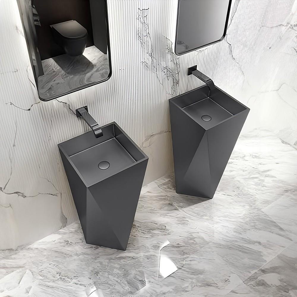 GraffeGraffe Prisma Mat Siyah Paslanmaz Çelik Monoblok Lavabo