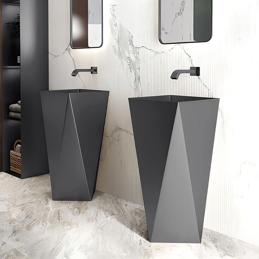 GraffeGraffe Prisma Mat Siyah Paslanmaz Çelik Monoblok Lavabo