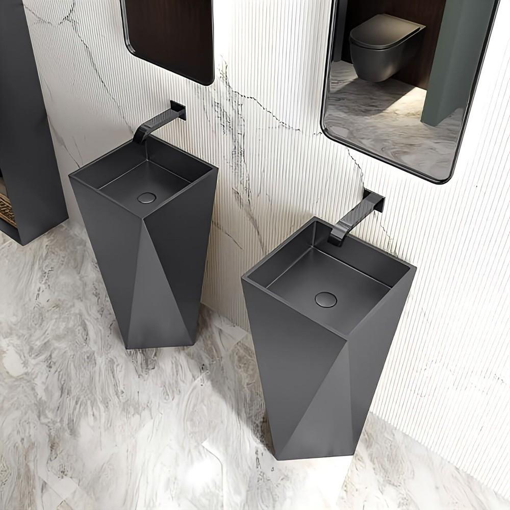 GraffeGraffe Prisma Mat Siyah Paslanmaz Çelik Monoblok Lavabo