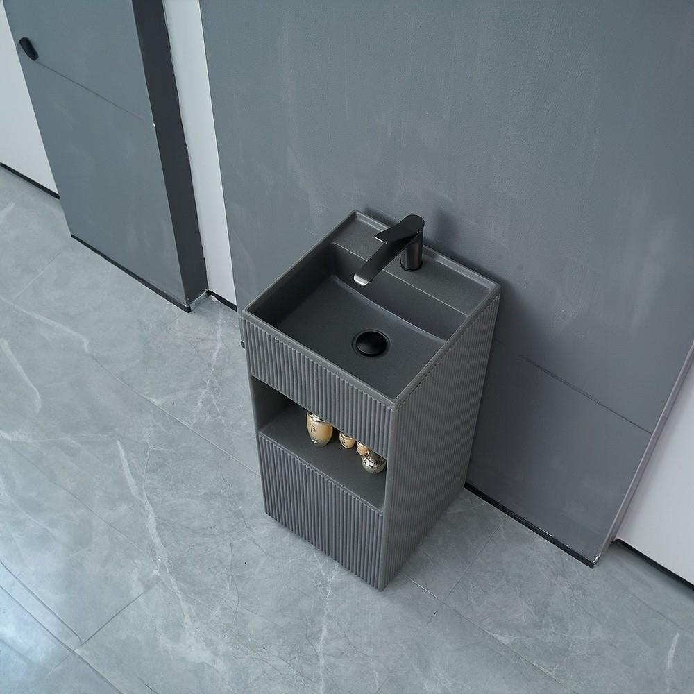 GraffeGraffe Stria Mat Gri Monoblok Lavabo