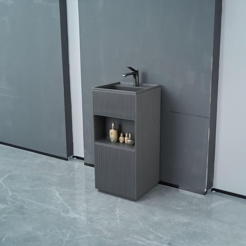 GraffeGraffe Stria Mat Gri Monoblok Lavabo