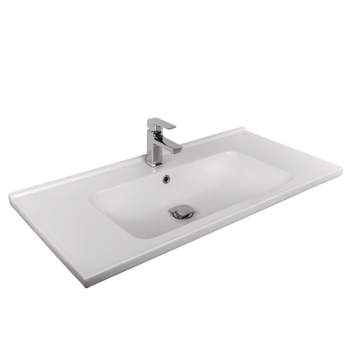 Kale | Vale 100x50cm Lavabo Orta Armatür Deli̇kli̇ Beyaz