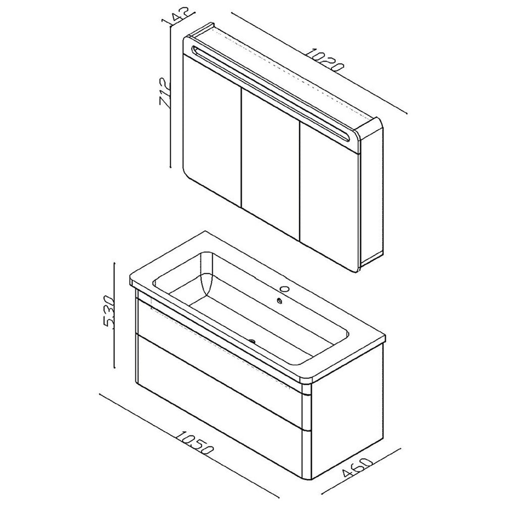 LineartEfes 100 cm Banyo Dolabı 1000