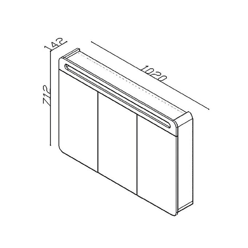 LineartEfes 102 cm Ledli Dolaplı Ayna
