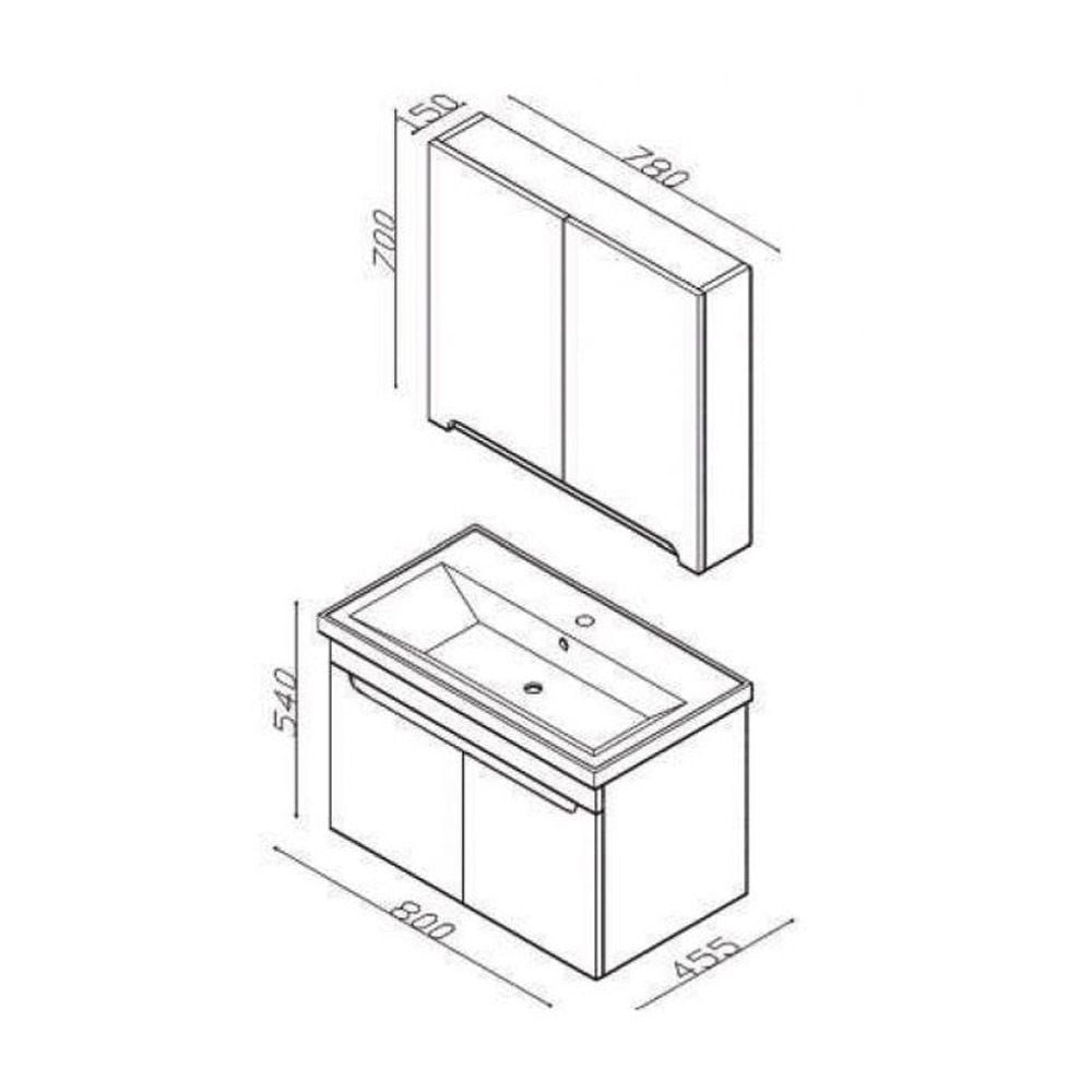 LineartEnjoy 80 cm Banyo Dolabı 830