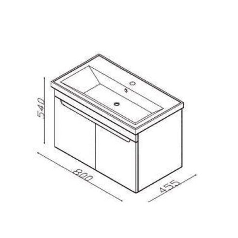LineartEnjoy 80 cm Lavabolu Kapaklı Alt Modül