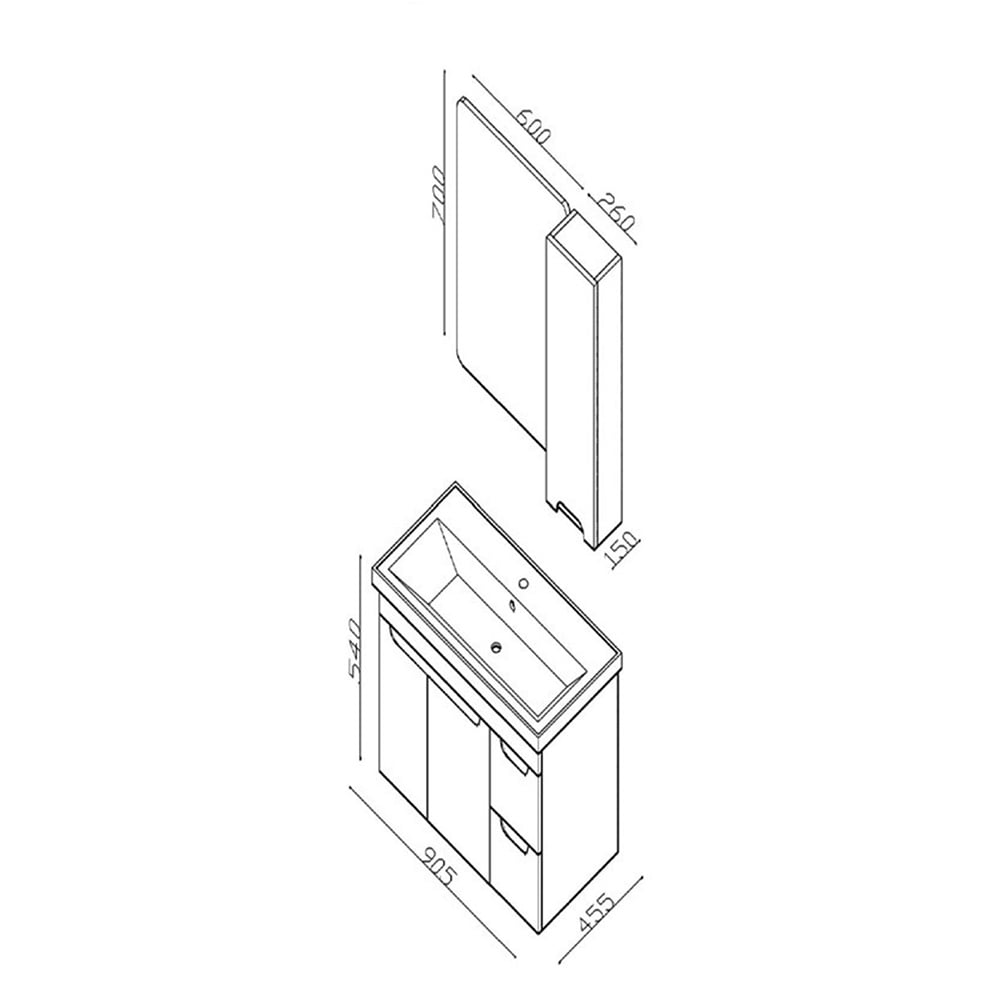 LineartEnjoy 90 cm Banyo Dolabı 910