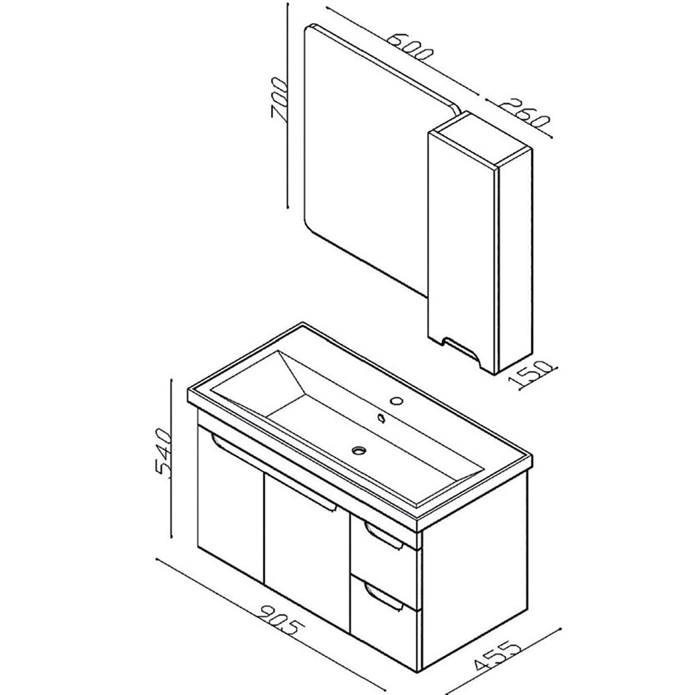 LineartEnjoy 90 cm Banyo Dolabı 930