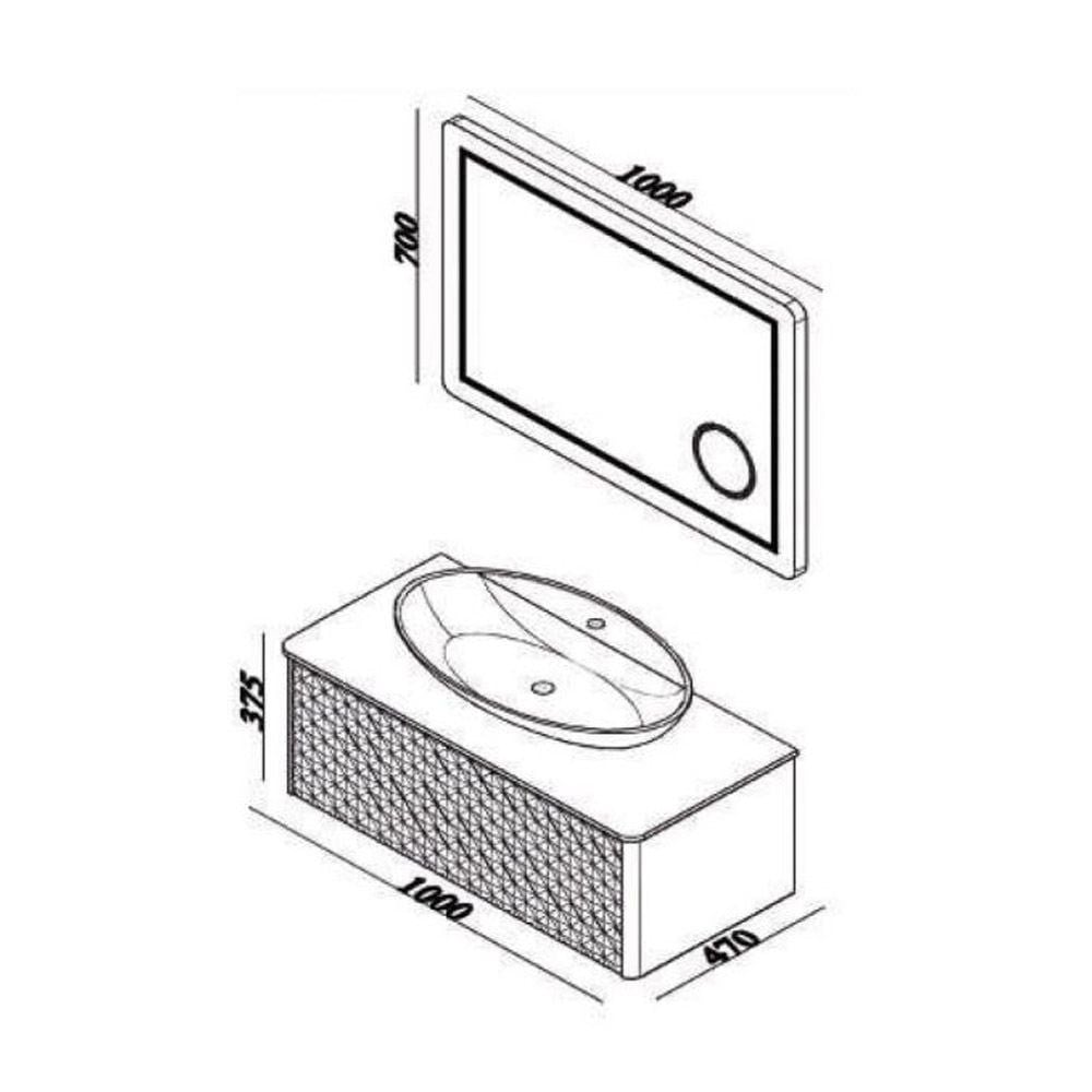 LineartGolf 100 cm Banyo Dolabı 1000