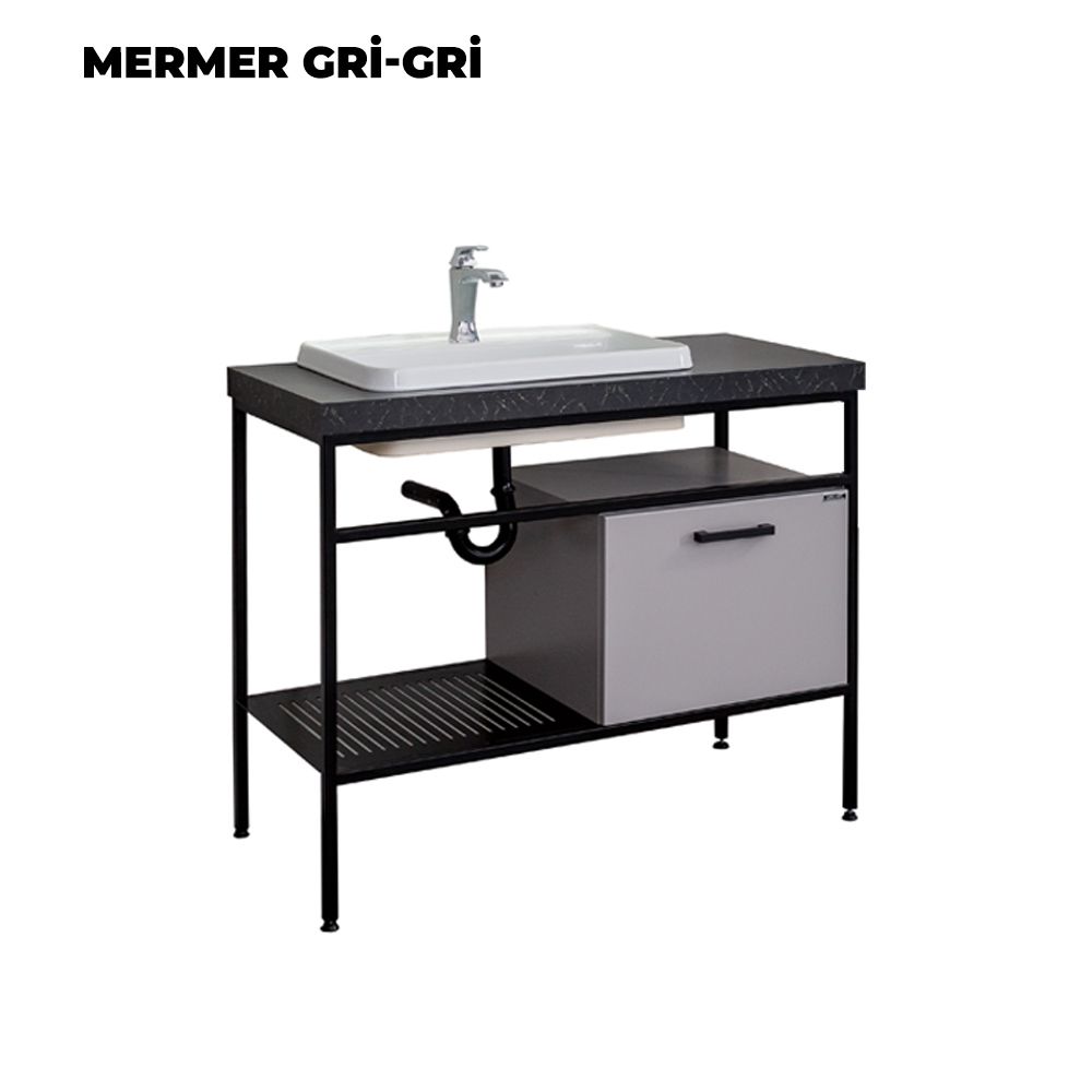 LineartMetallon 100 cm Banyo Dolabı Alt Modülü