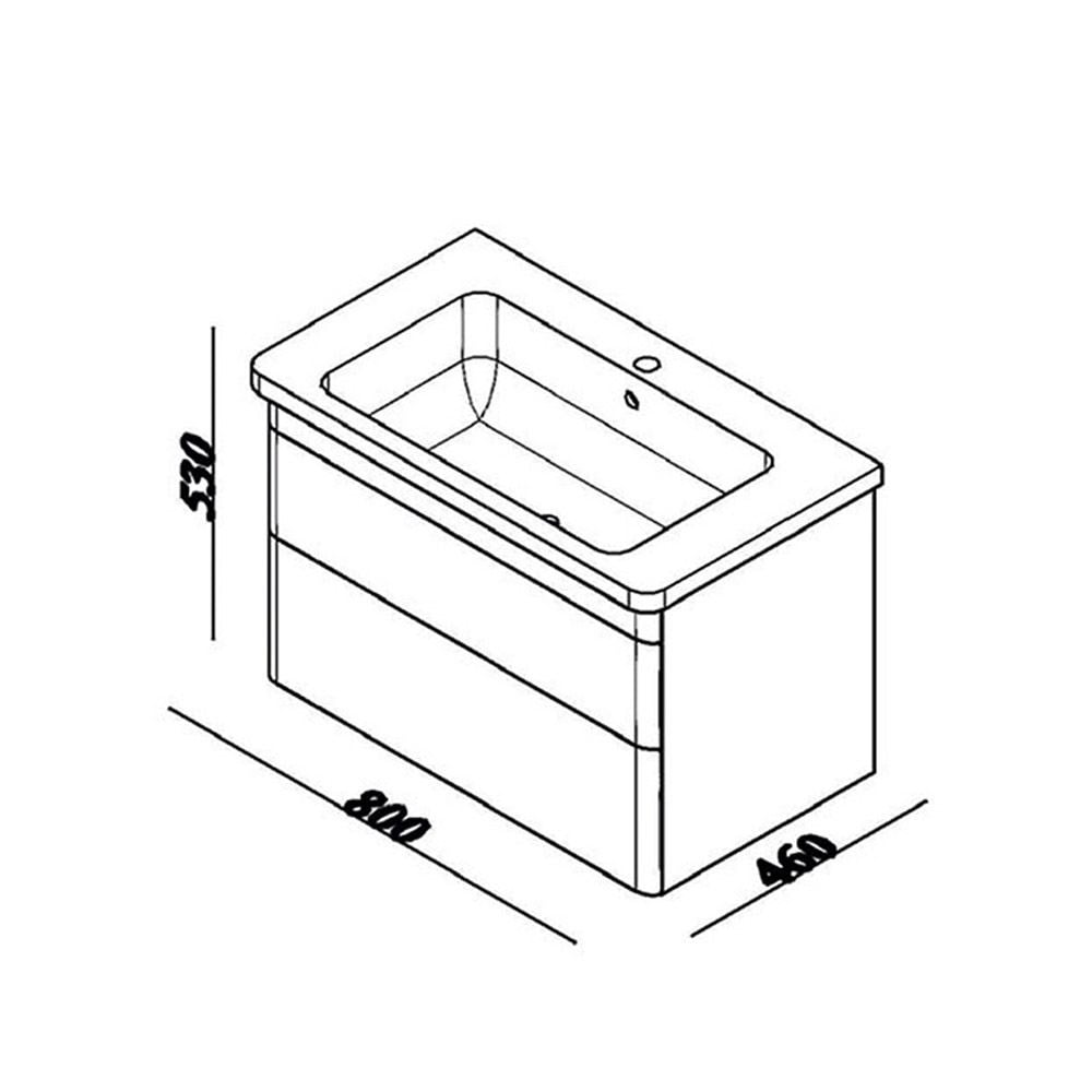 LineartMyra 80 cm Lavabolu Alt Modül