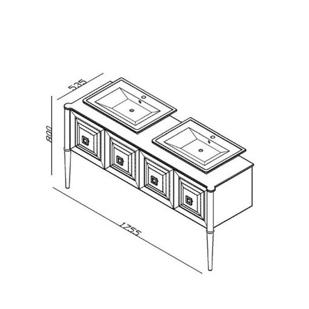 LineartRetro 175 cm Lavabolu Alt Modül