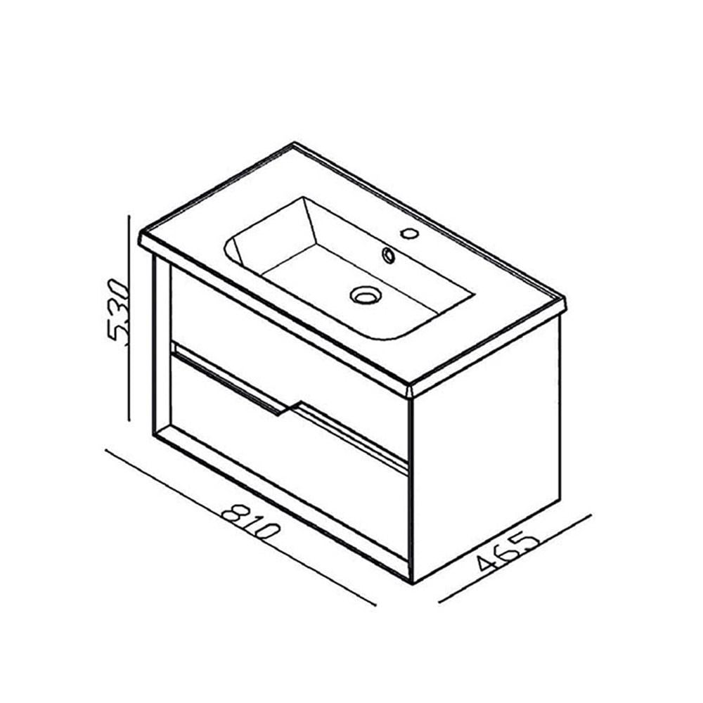 LineartVoyage 80 cm Lavabolu Alt Modül