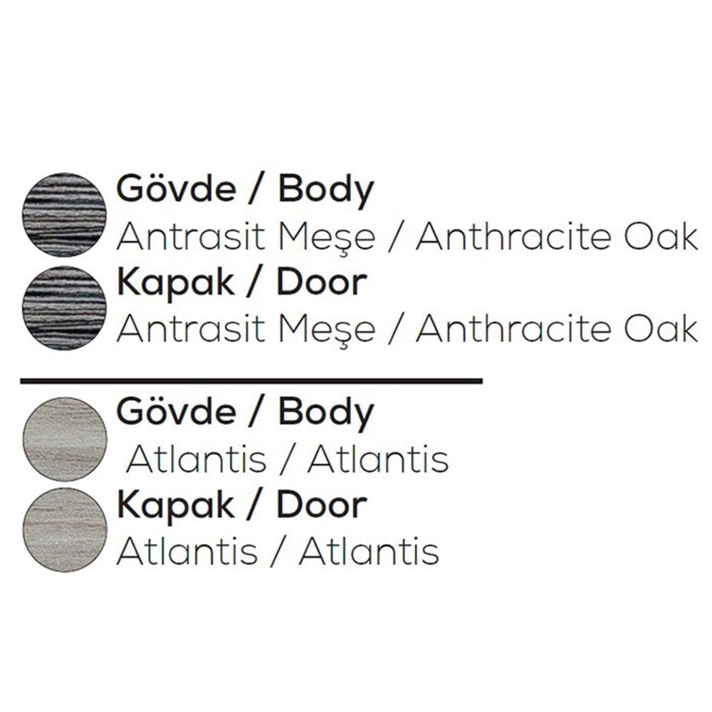 LineartYakut Kapaksız Çamaşır Makinesi Dolabı