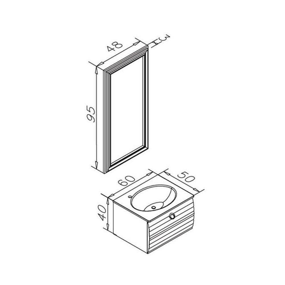 OrkaAnzer 60 cm Banyo Dolabı