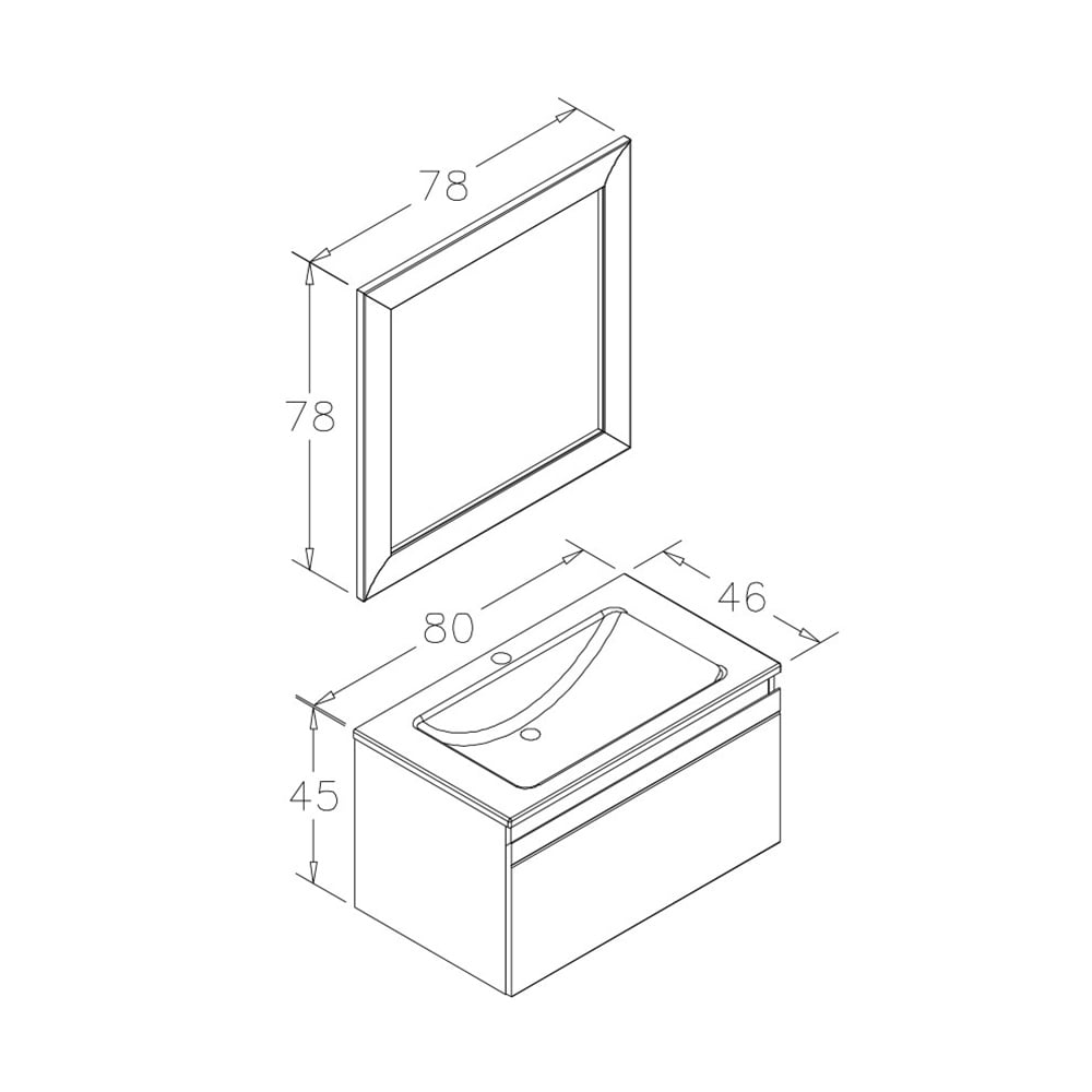 OrkaBoston 80 cm Banyo Dolabı