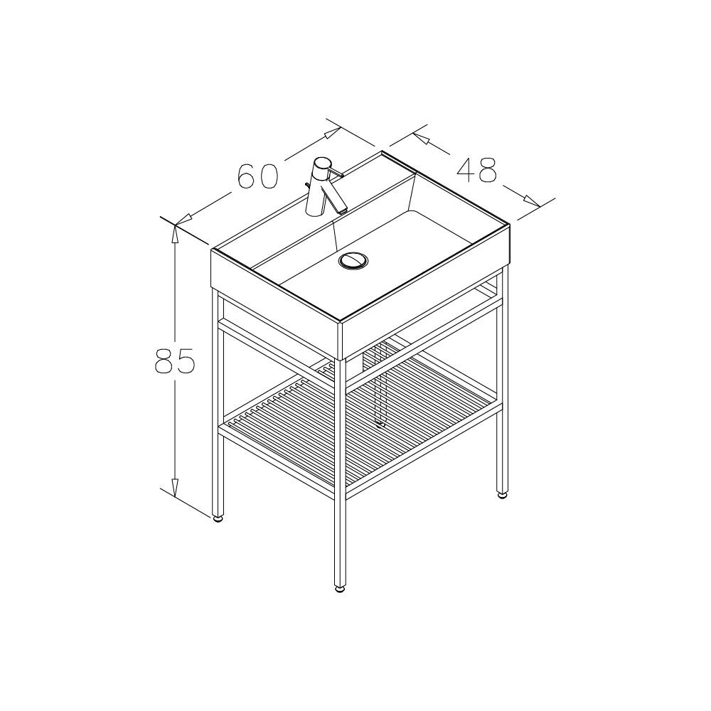 OrkaCapetown 60 cm Banyo Dolabı Alt Modülü