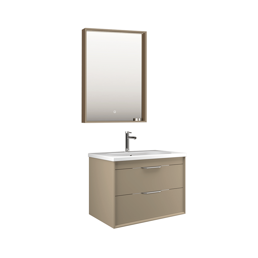 OrkaClay 65 cm Çift Çekmeceli Banyo Dolabı