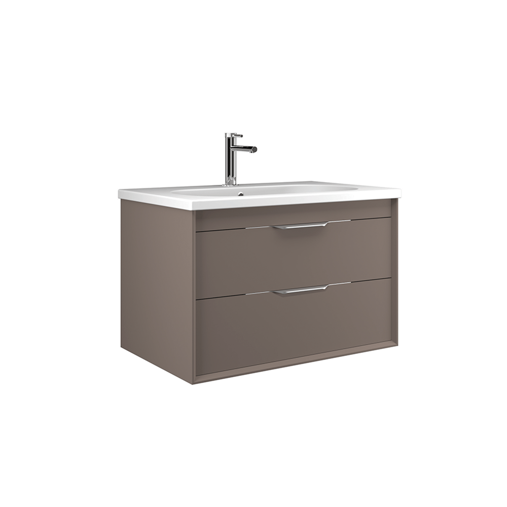 OrkaClay 80 cm Çift Çekmeceli Banyo Dolabı Alt Modülü