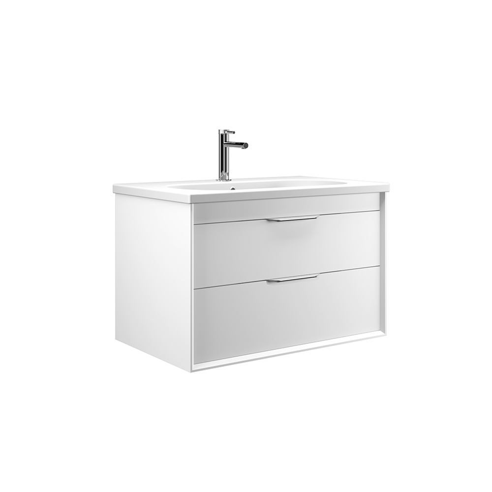 OrkaClay 80 cm Çift Çekmeceli Banyo Dolabı Alt Modülü