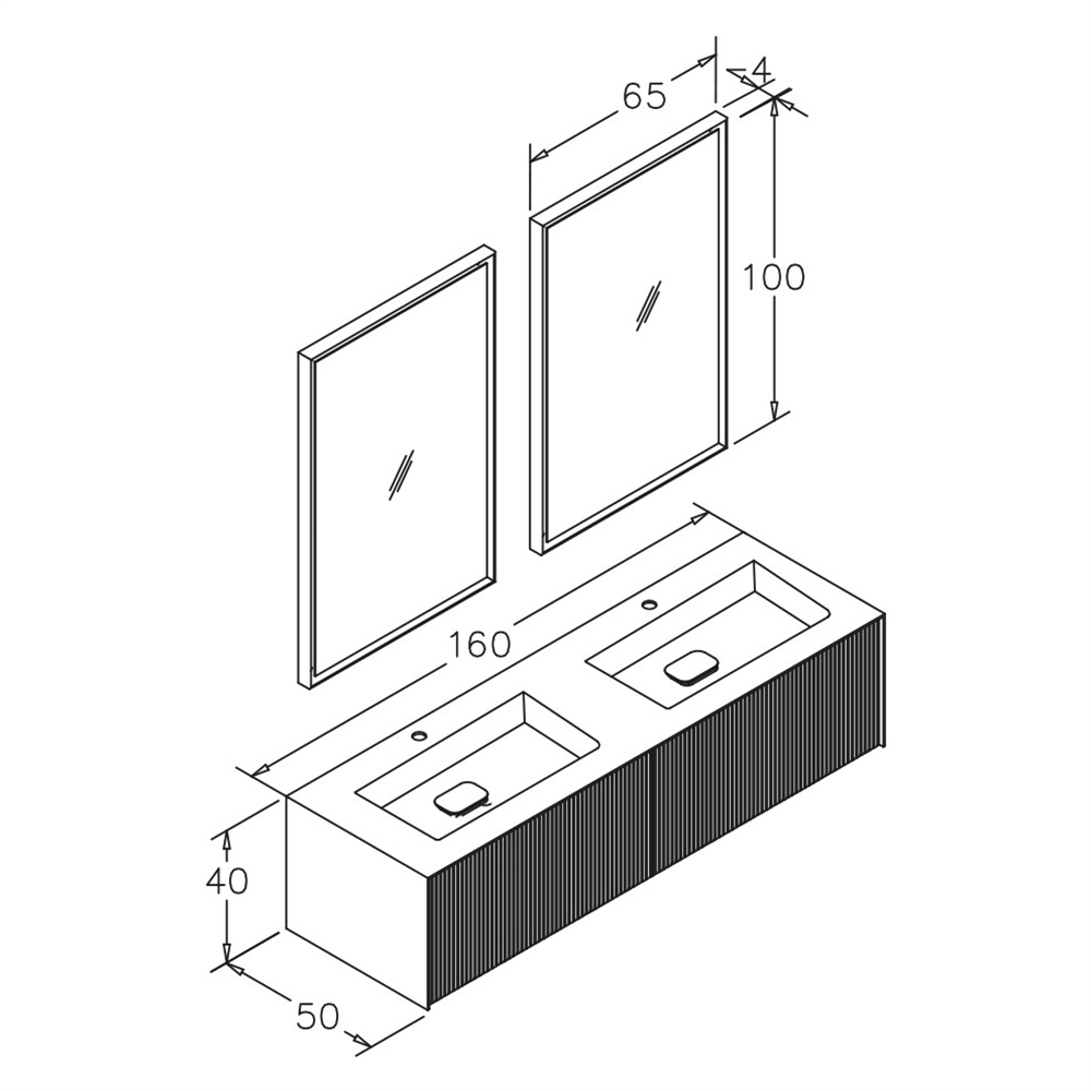 OrkaCube 160 cm Banyo Dolabı
