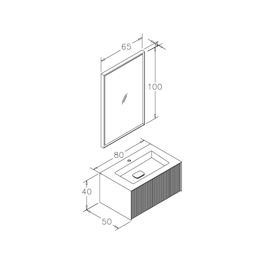 OrkaCube 80 cm Banyo Dolabı
