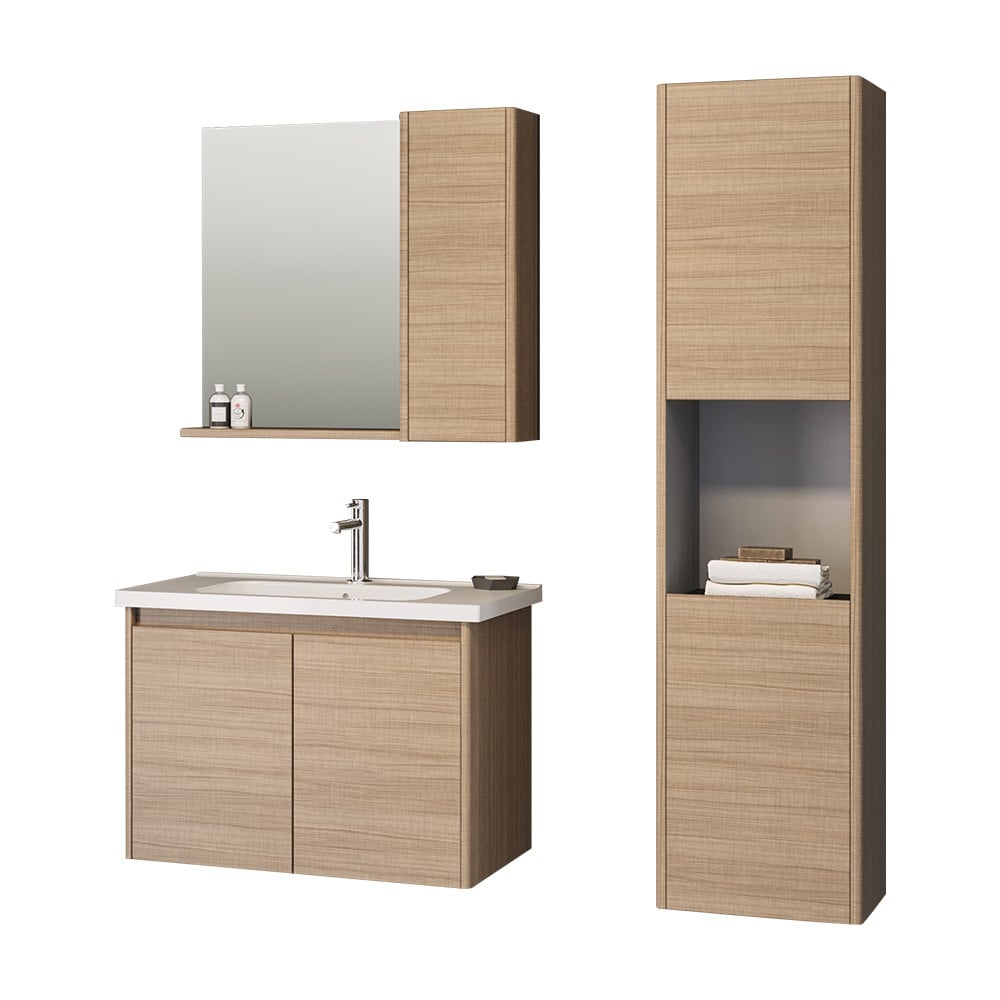 OrkaDüden Kapaklı 80 cm Banyo Dolabı