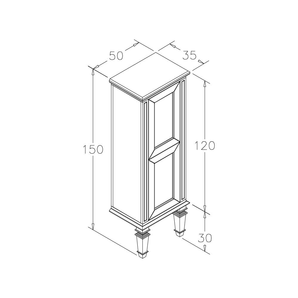 OrkaGlory 120 cm Banyo Dolabı