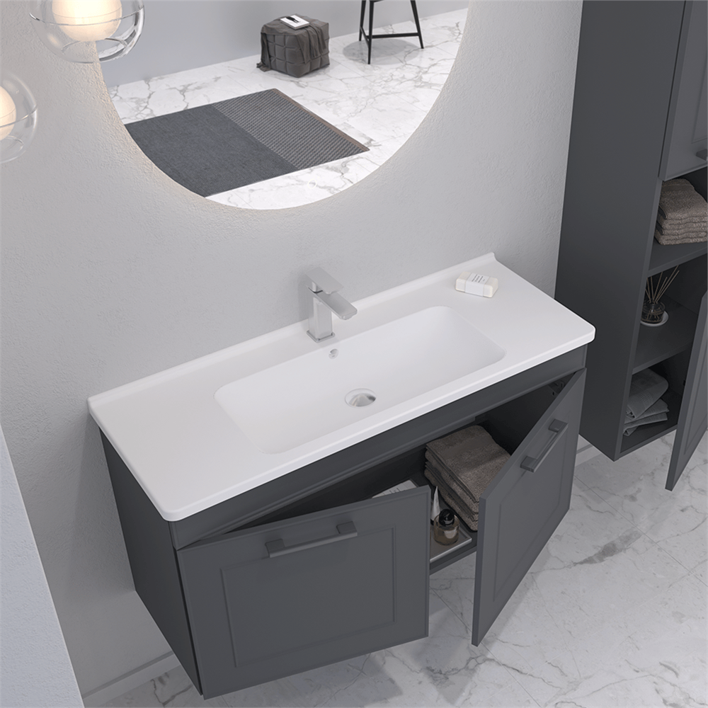 OrkaLimpo 100 cm Kapaklı Banyo Dolabı Alt Modülü