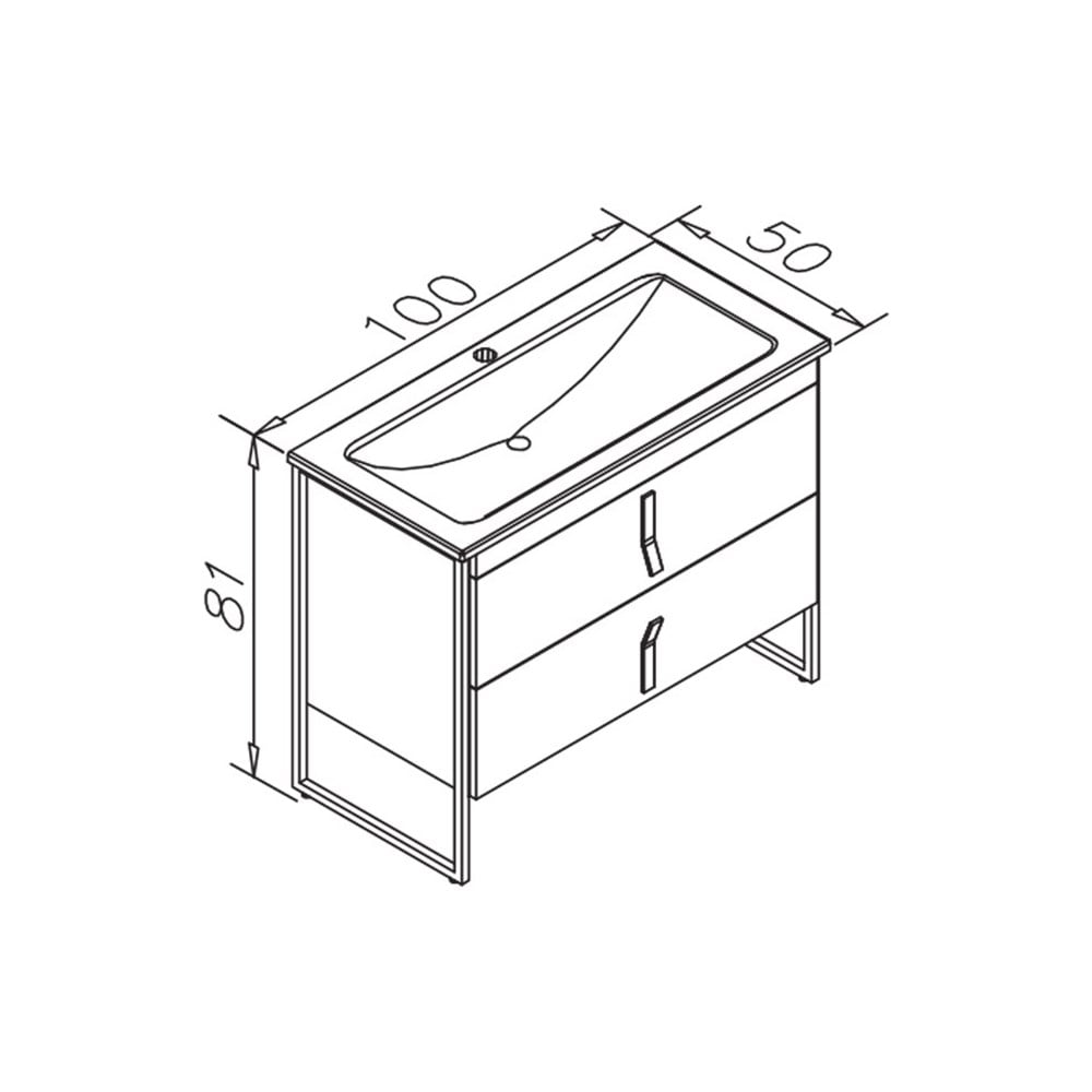OrkaModena 100 cm Banyo Dolabı