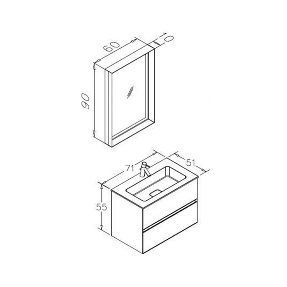 OrkaNest 70 cm Banyo Dolabı