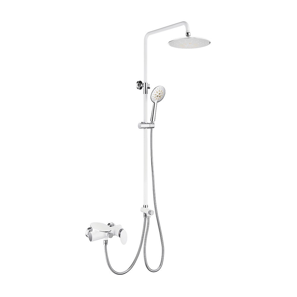 OrkaNest Beyaz Krom Duş Sistemi