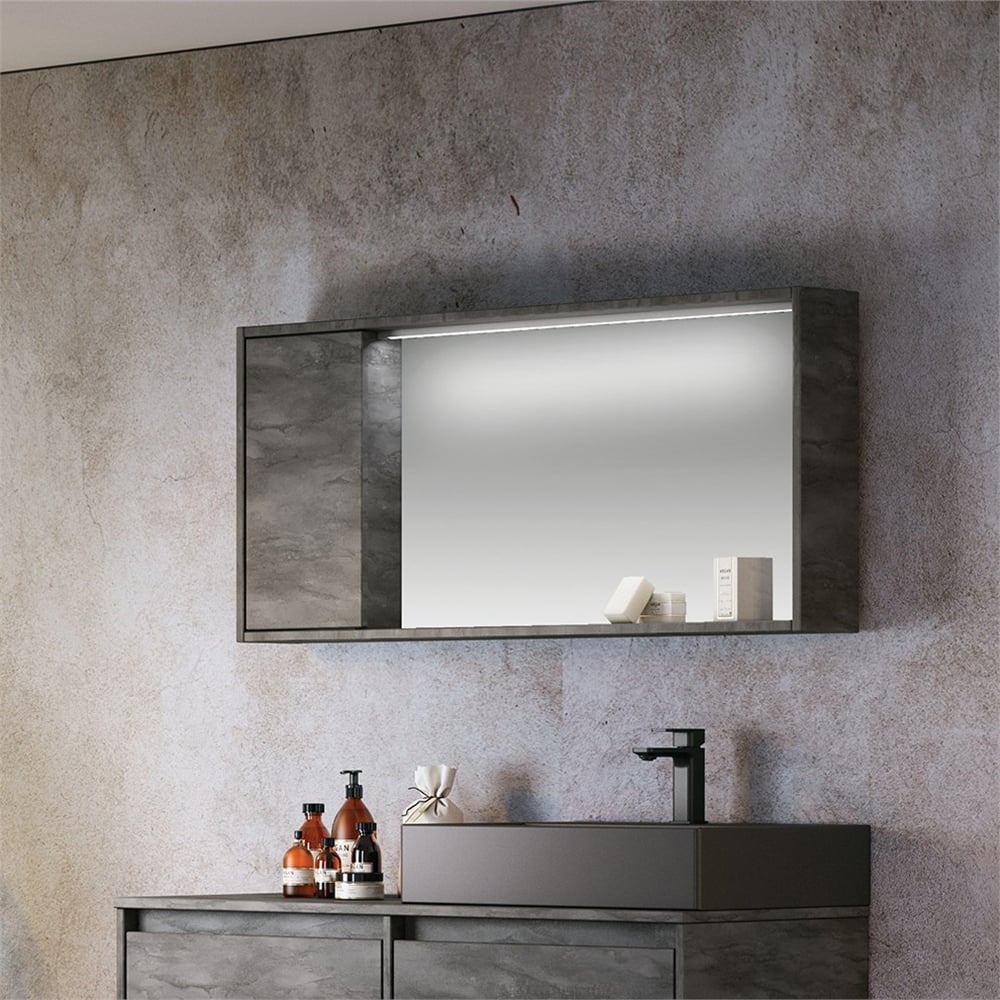 OrkaOrka Canada 120 cm Ledli Dolaplı Ayna