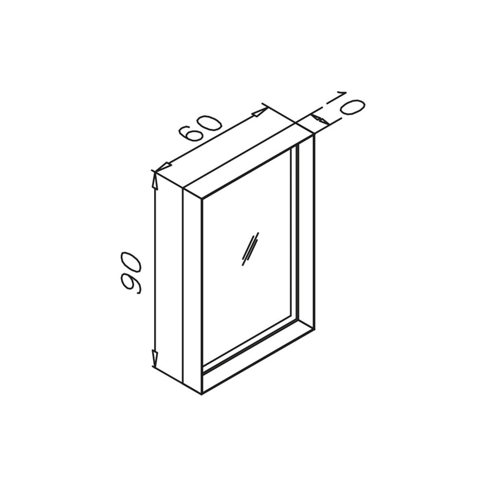 OrkaOrka Craft 60x90 cm Ledli Ayna