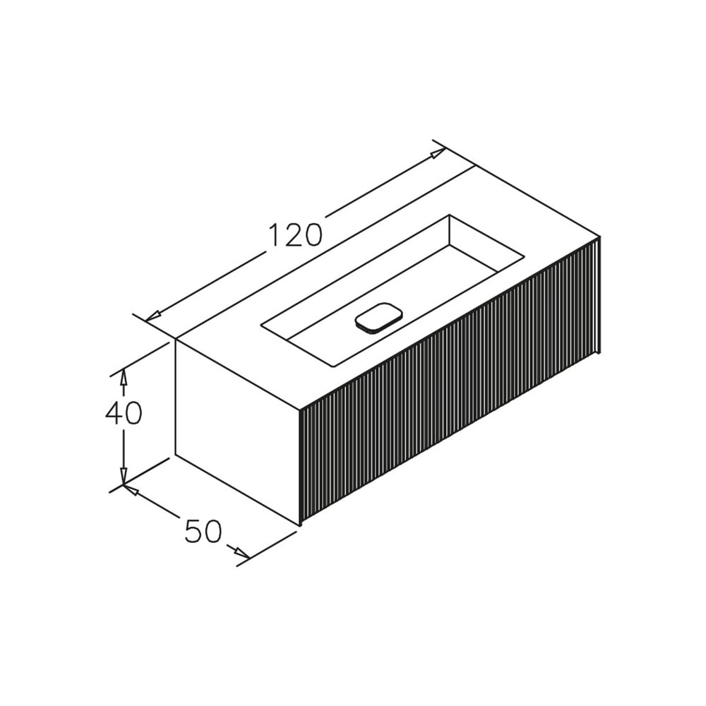 OrkaOrka Cube 120 cm Banyo Dolabı Alt Modülü
