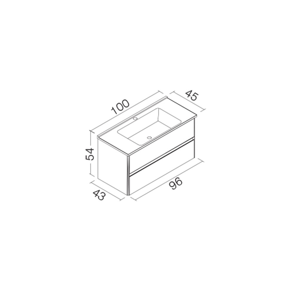 OrkaOrka Düden 100 cm Banyo Dolabı Alt Modülü