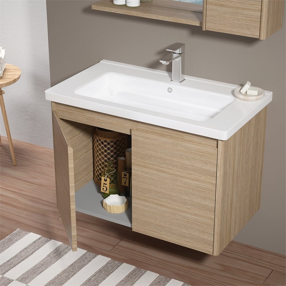 OrkaOrka Düden 80 cm Kapaklı Banyo Dolabı Alt Modülü