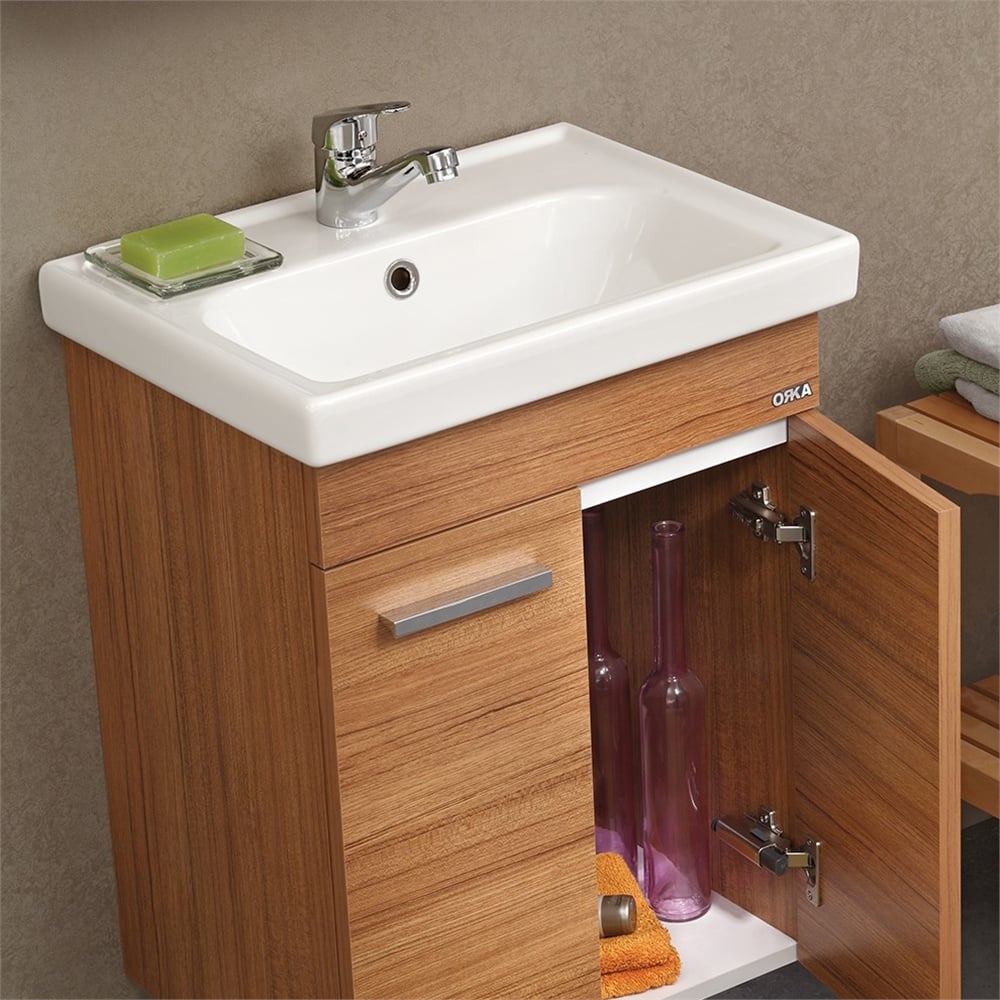 OrkaOrka Enez 55 cm Kapaklı Banyo Dolabı Alt Modülü