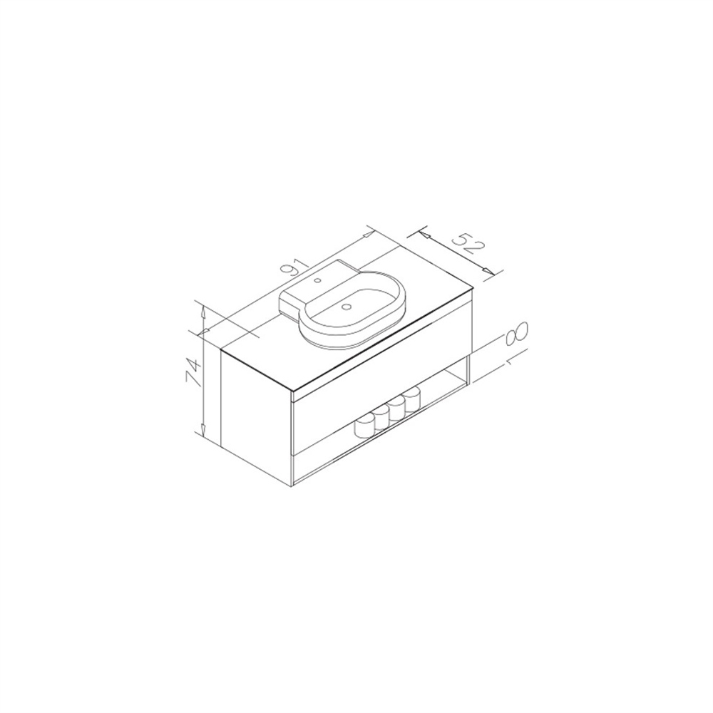 OrkaOrka Knidos 90 cm Banyo Dolabı Alt Modülü