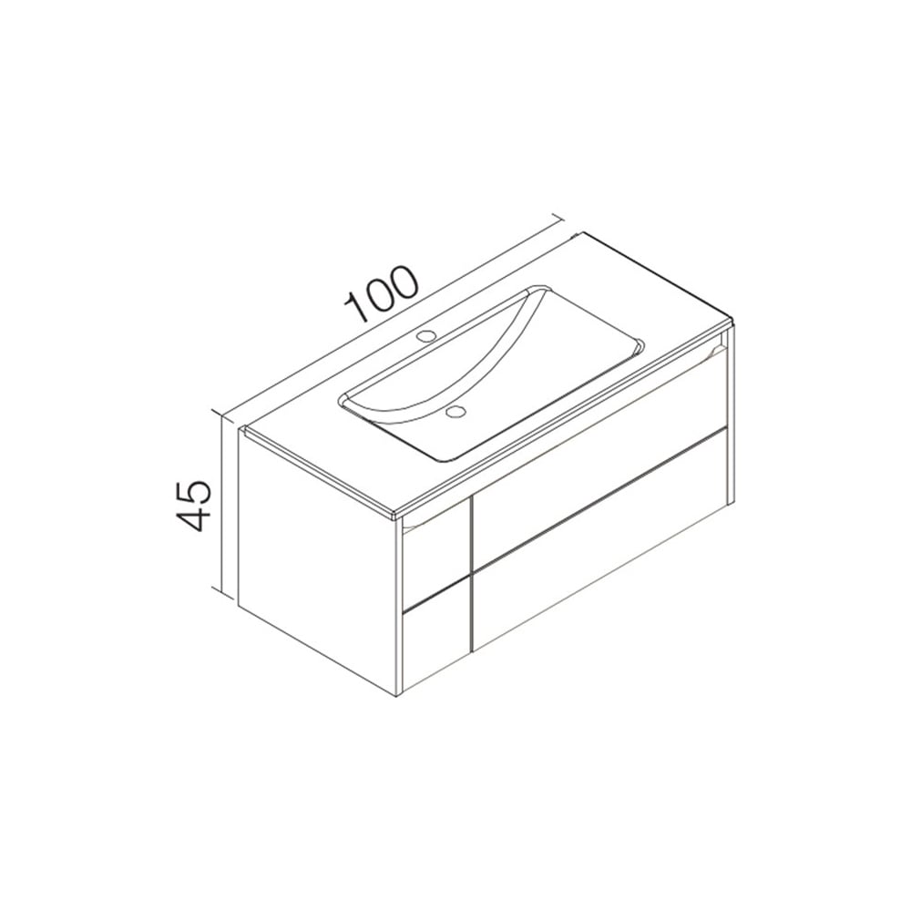 OrkaOrka Likya 100 cm Banyo Dolabı Alt Modülü