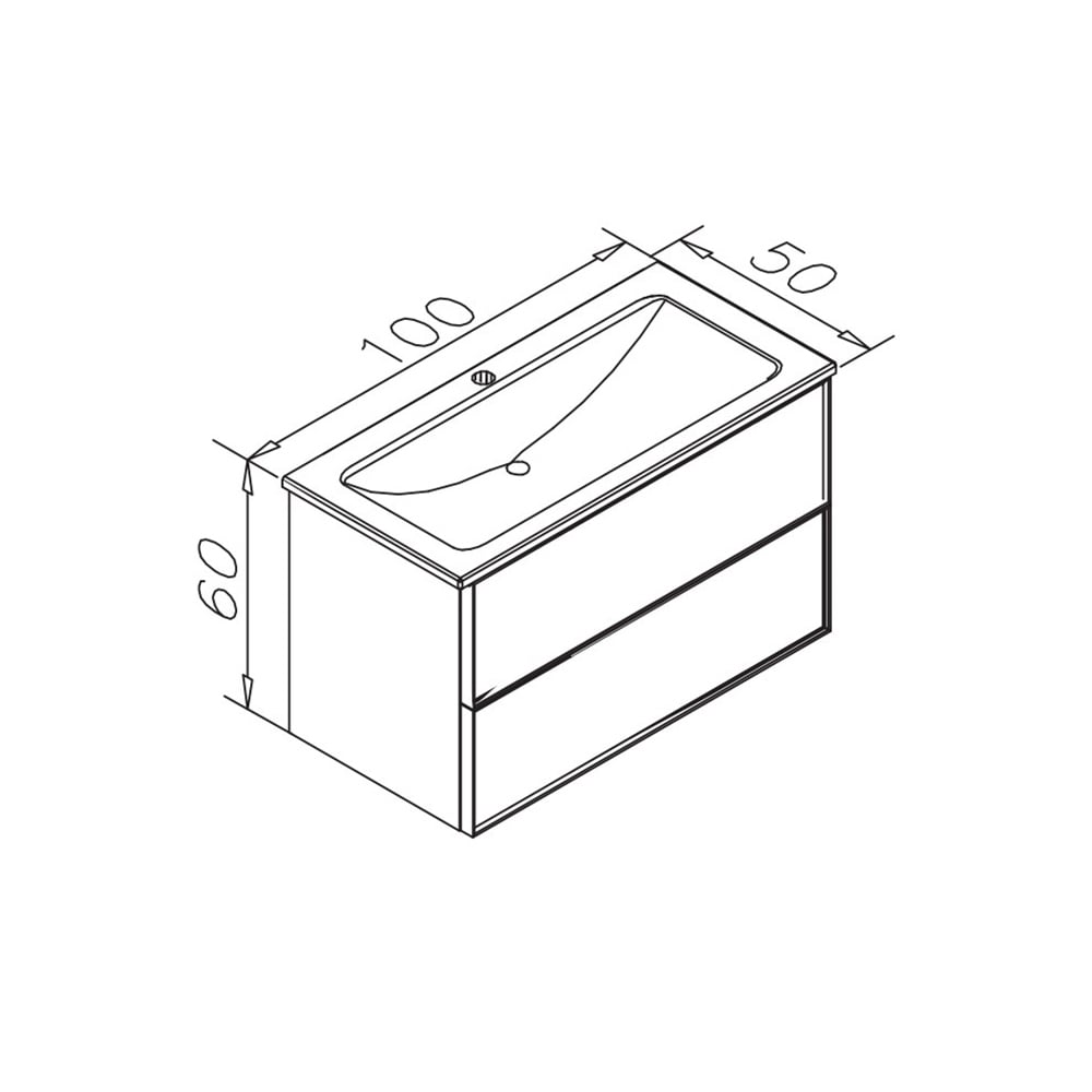 OrkaOrka Lucca 100 cm Banyo Dolabı Alt Modülü