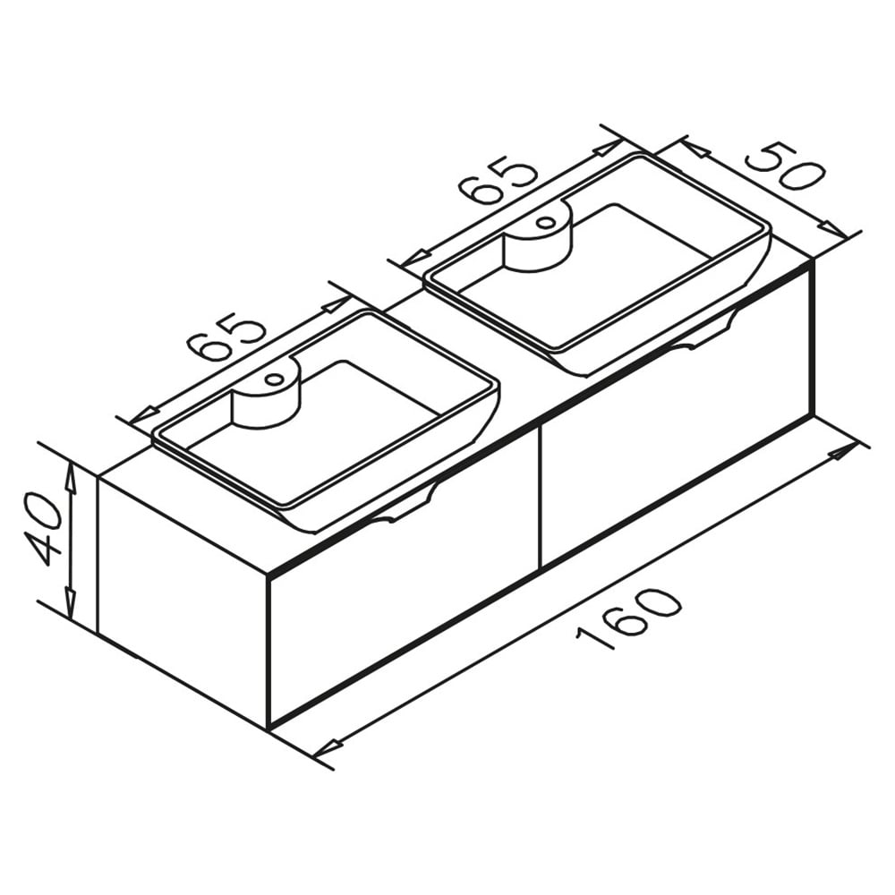 OrkaOrka Mono 160 cm Banyo Dolabı Alt Modülü