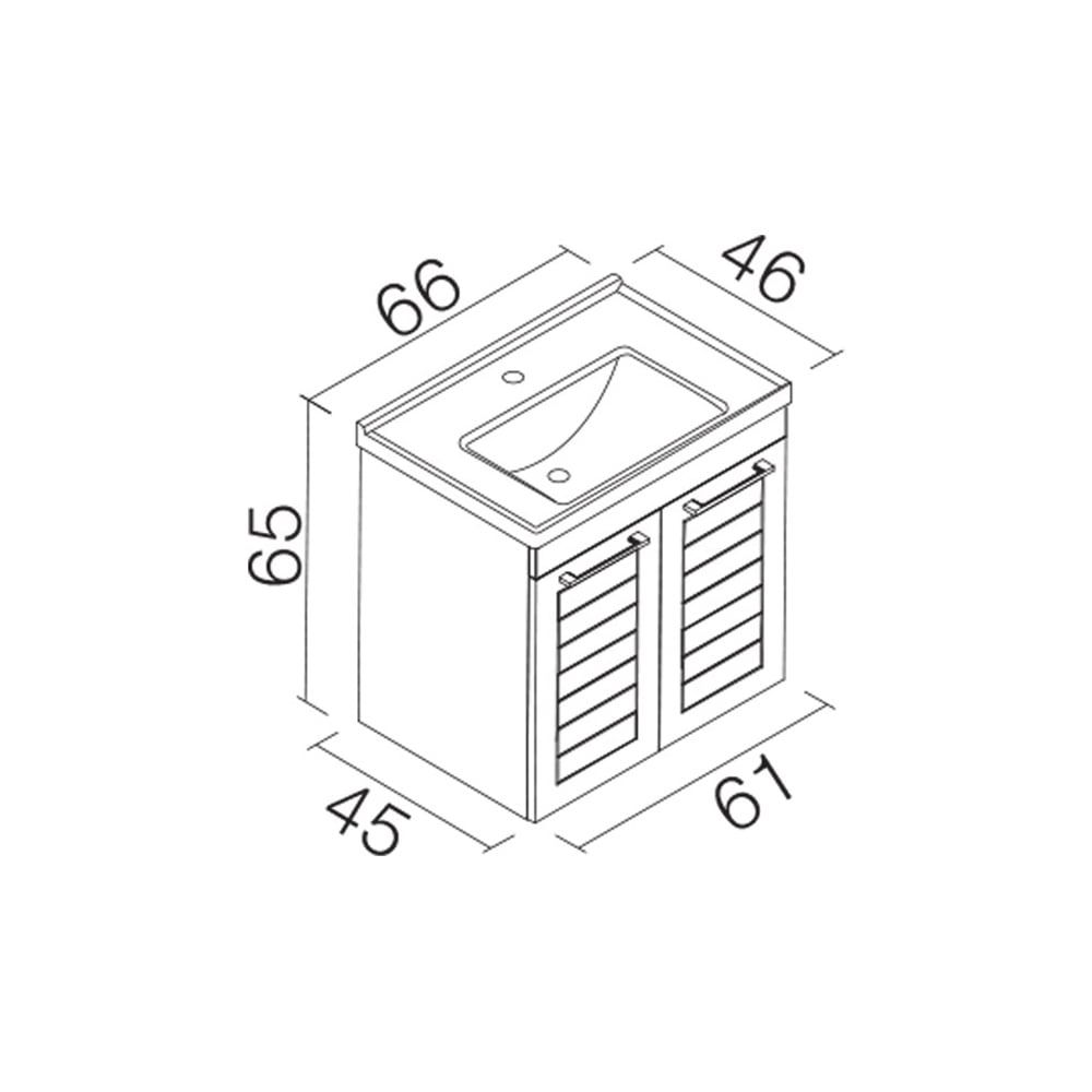 OrkaOrka Perge 65 cm Banyo Dolabı Alt Modülü