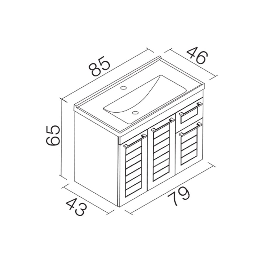 OrkaOrka Perge 85 cm Banyo Dolabı Alt Modülü