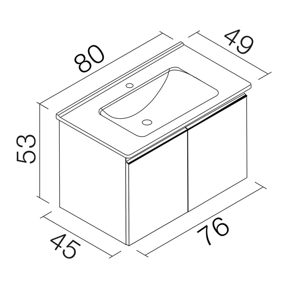 OrkaOrka Terme 80 cm Banyo Dolabı Alt Modülü