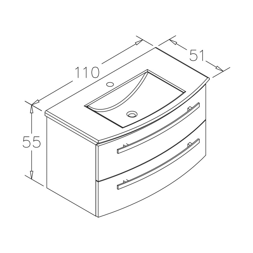 OrkaOrka Urla 110 cm Banyo Dolabı Alt Modülü