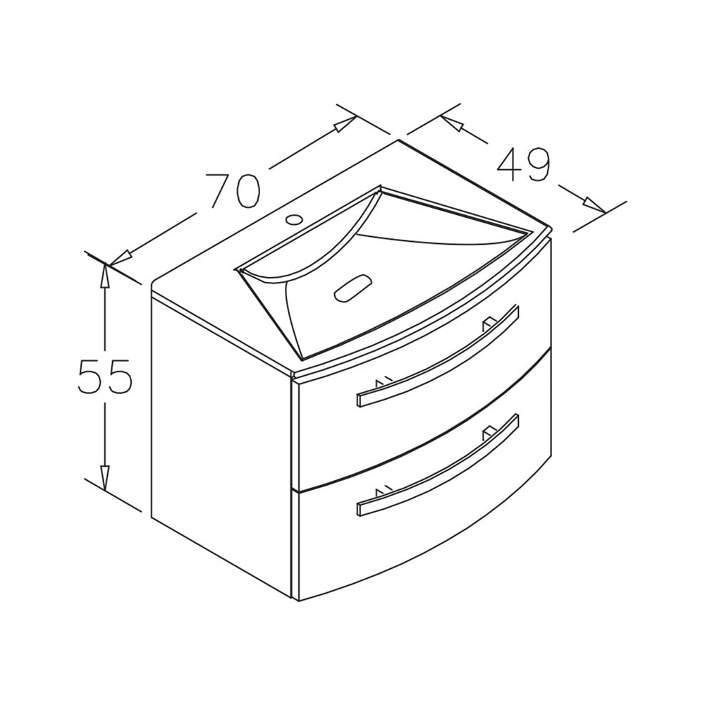 OrkaOrka Urla 70 cm Banyo Dolabı Alt Modülü
