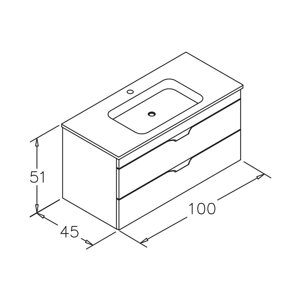 OrkaOrka Vento 100 cm Banyo Dolabı Alt Modülü