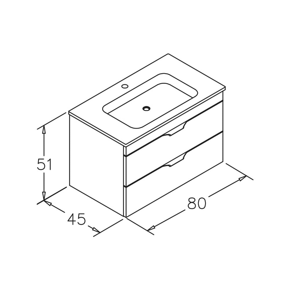 OrkaOrka Vento 80 cm Banyo Dolabı Alt Modülü