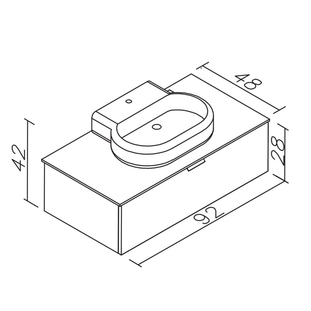 OrkaOrka Yalıköy 90 cm Banyo Dolabı Alt Modülü
